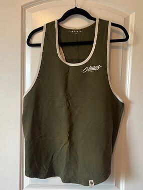 YoungLA Olive Green Tank with White Trim